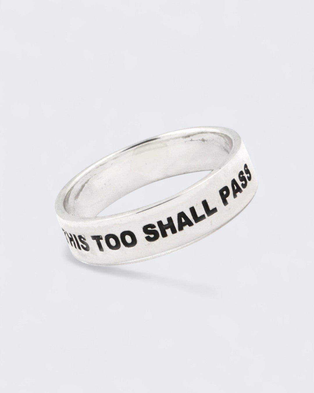 This Too Shall Pass Inspirational Sterling Simple Band Ring、mySite、topwebapps
