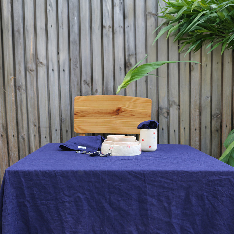 Pure Linen Table Cover | Navy Blue、mySite、camillekostekn