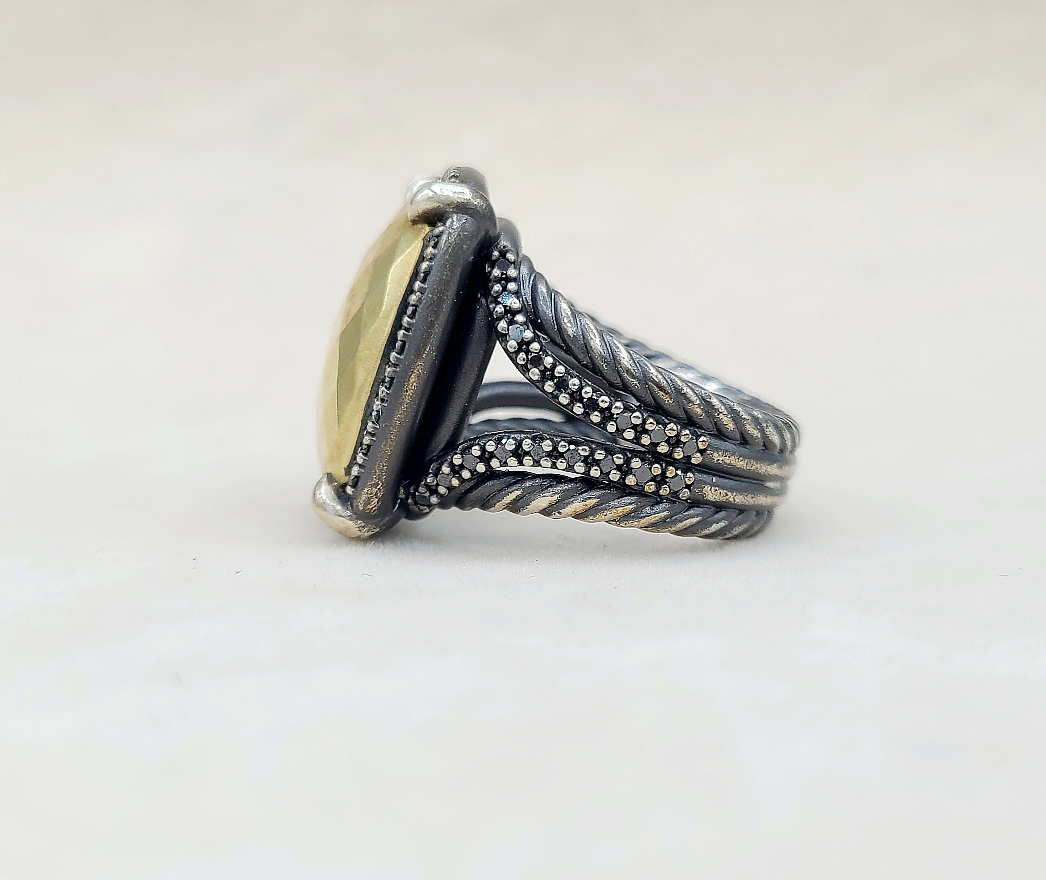 David Yurman Chatelaine Oblong Ring Black Diamonds & Gold、mySite、hinf8tx79