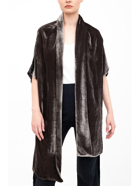 Elaine Kim Amari Shrug with Silk Contrast, Java - Final Sale、mySite、noshort