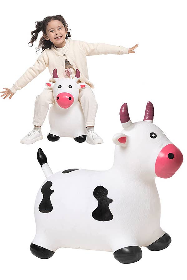 Cap Zone - Kids Jumbo Cow Inflatable PVC Jumping Hopper Toy、mySite、g9winljtr
