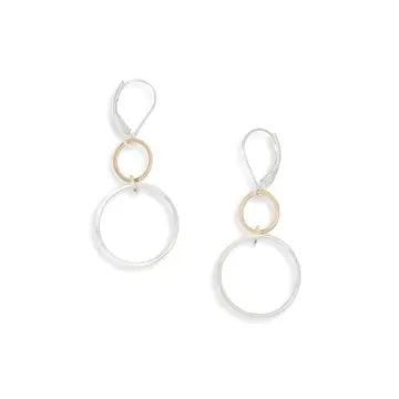 Sprout Golden Silver & Gold Circle Drops Earrings、mySite、g9winljtr