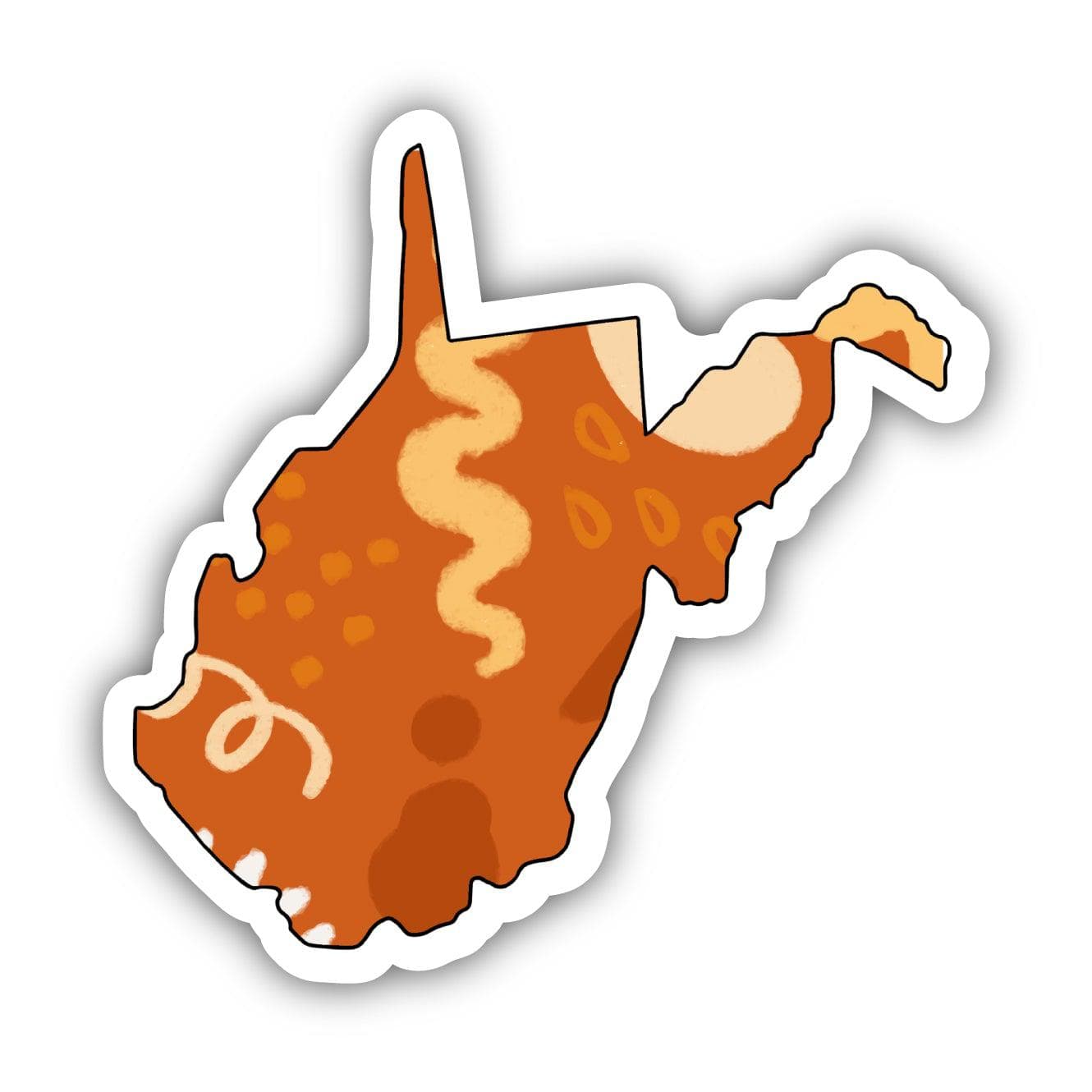  West Virginia Orange Abstract Sticker、mySite、elrpsem3k