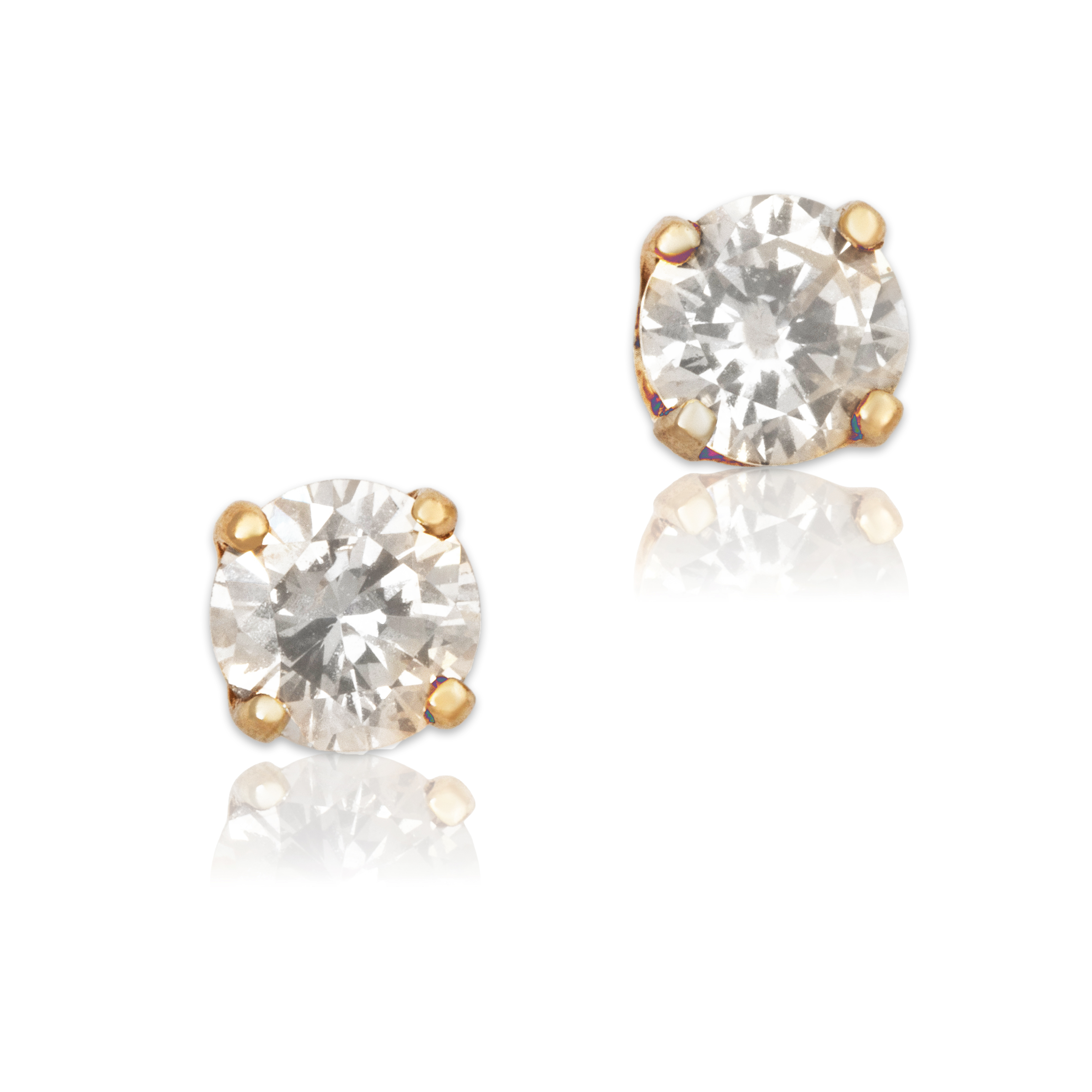 Vintage 14k Yellow Gold .48cttw Diamond Simple Sparkle Stud Earrings、mySite、hinf8tx79