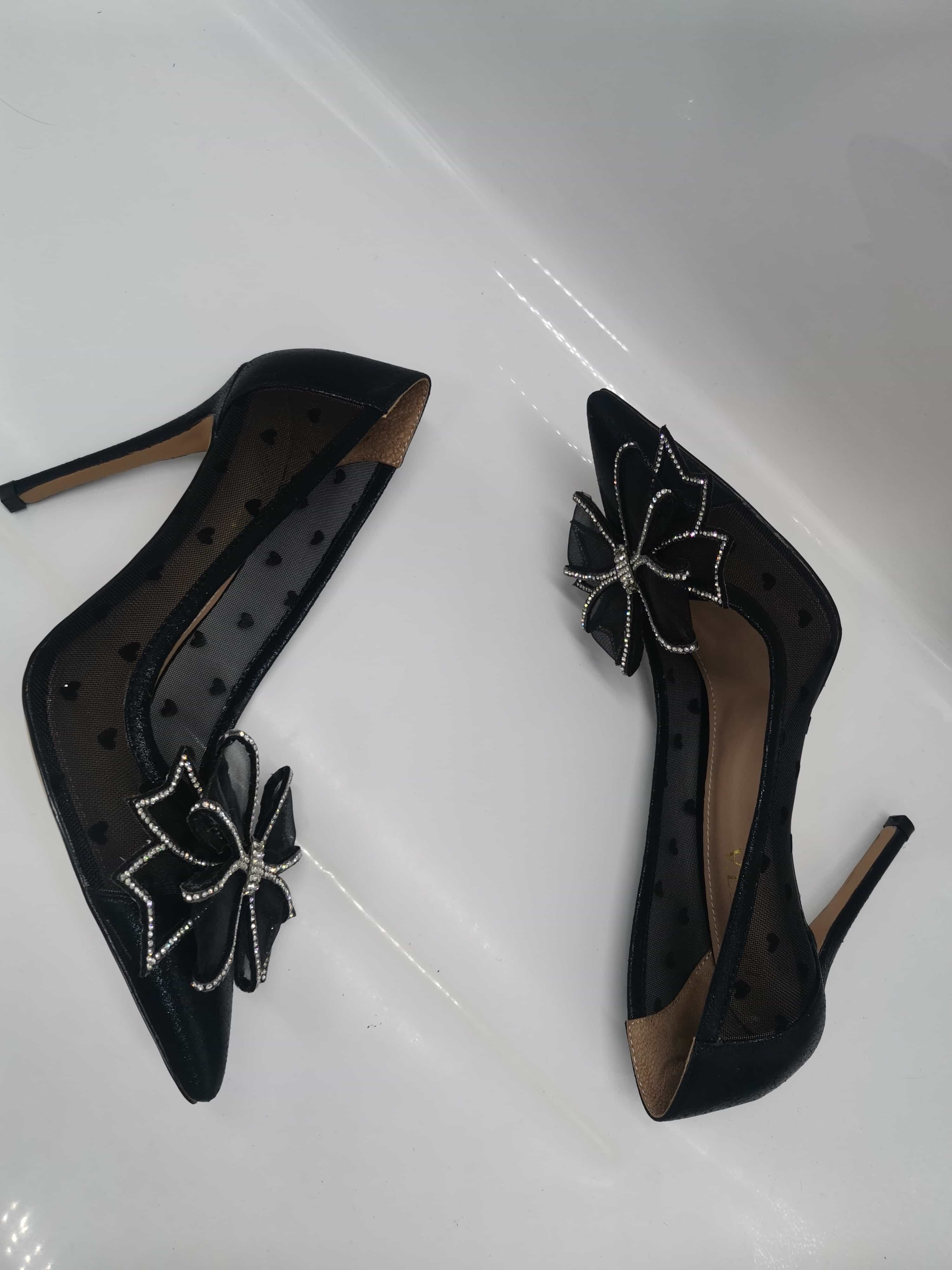  Belvia Crystal Bow Heels (Black)、mySite、merchandisen