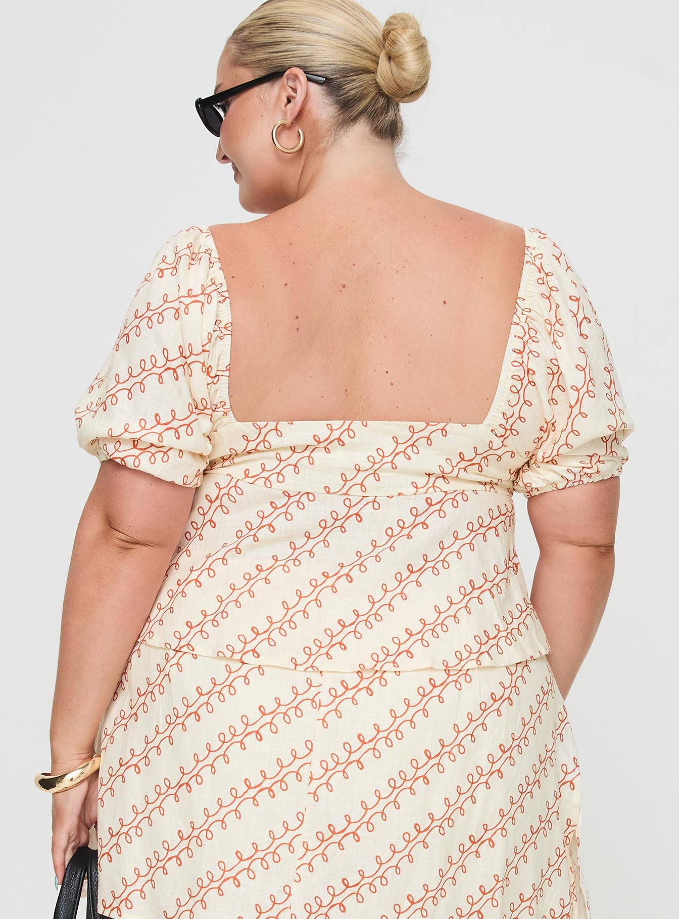 Passionfruit Linen Blend Top Multi Curve、mySite、solidvoid