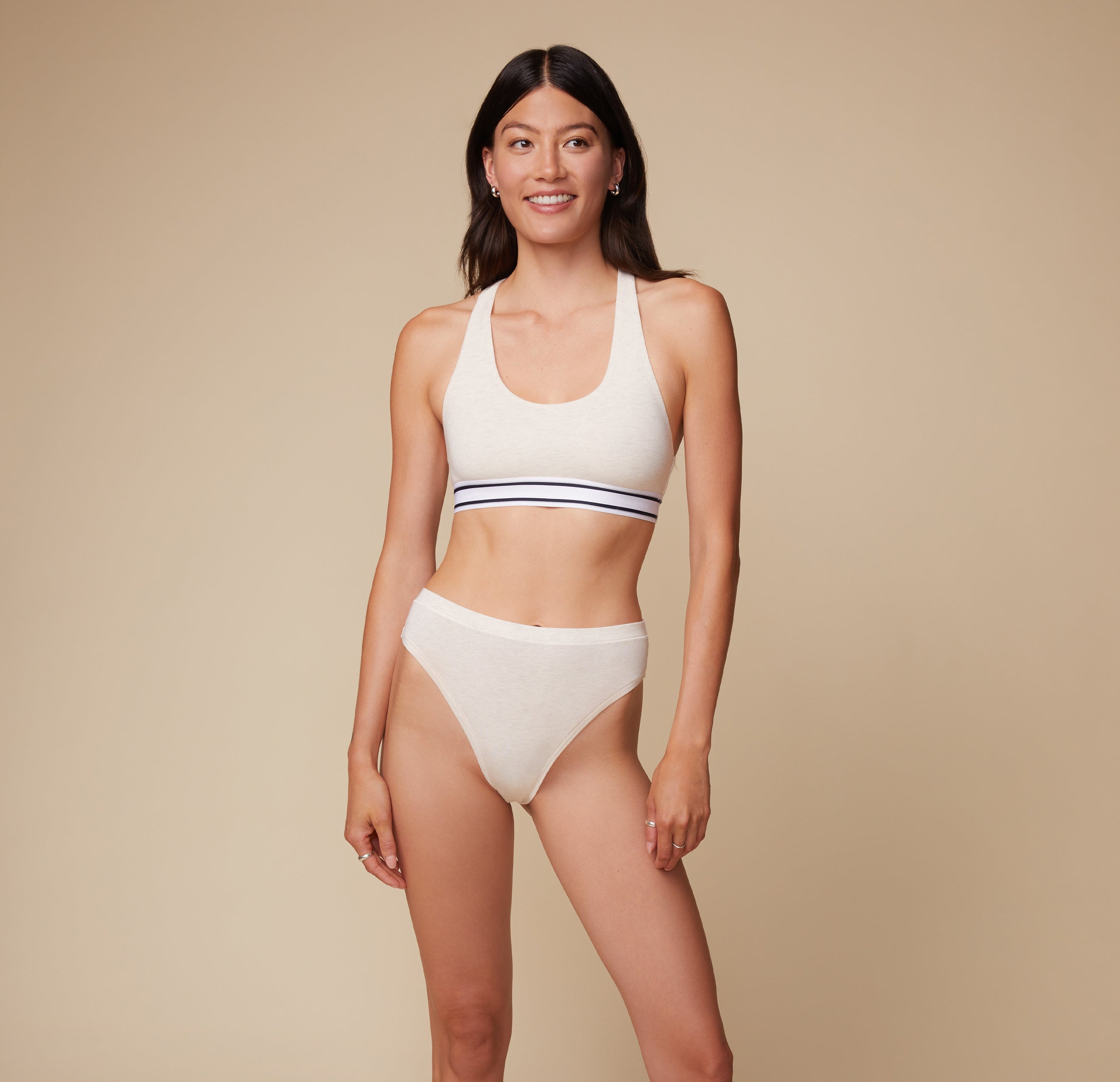 Cloud Cotton Highwaist Thong - Heather Oatmeal、mySite、bengalsvssteelers