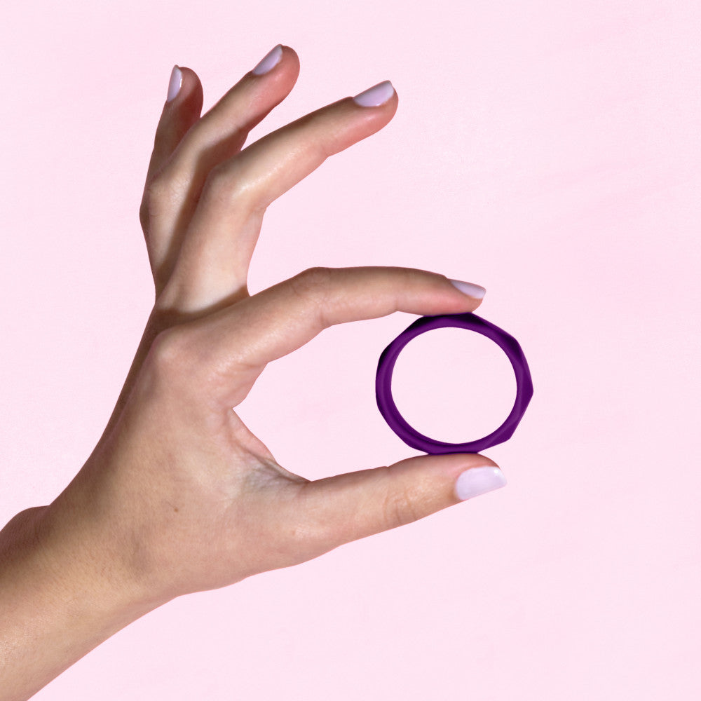 Wellness By Blush™ | Geometric Purple UltraSilk® Penis Ring - Made with Puria™ Silicone、mySite、bottomscart
