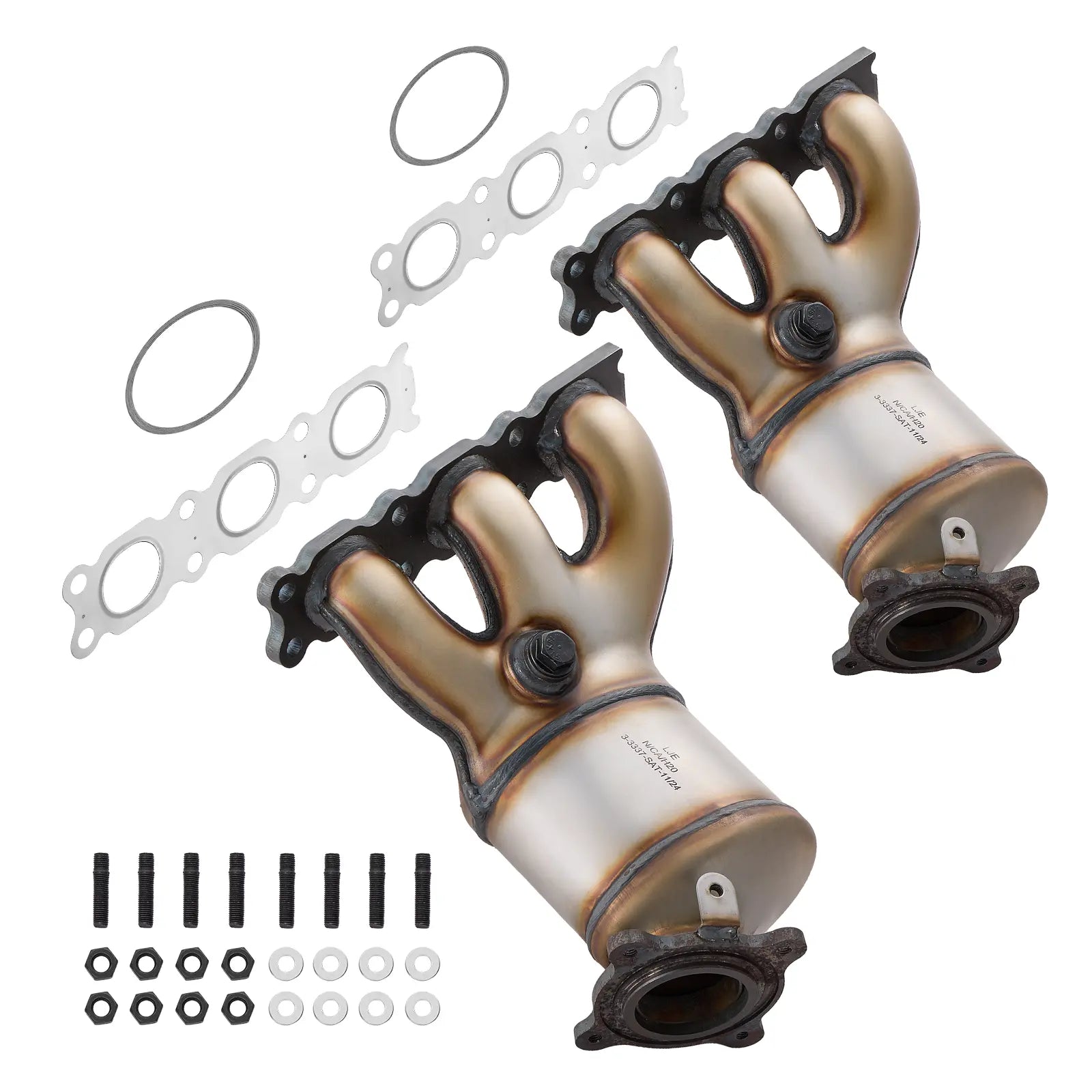 Exhaust Manifold Catalytic Converter For 2007-2012 Volvo XC60/XC70/V70/S80 Land Rover LR2 2-PC Left and Right、mySite、nflplayoffbracketp