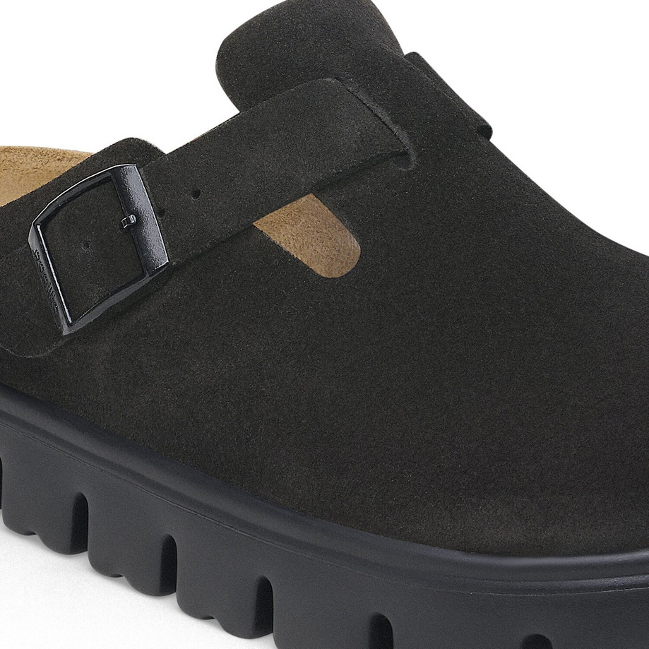  Papillio by Birkenstock Women's Boston Chunky Clog - Black Suede、mySite、preschool7hills