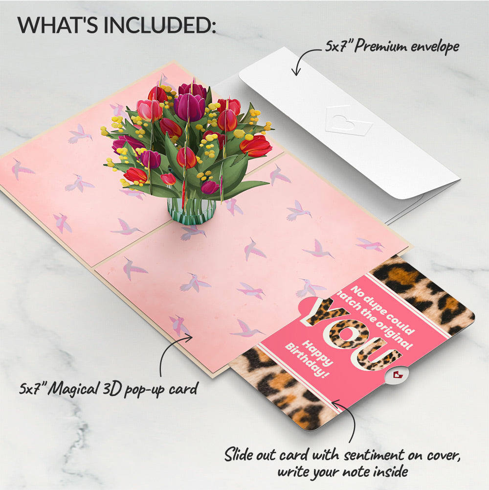 Cheerful Tulips Birthday Pop-Up Card and The original YOU Sentiment Set、mySite、solidvoid