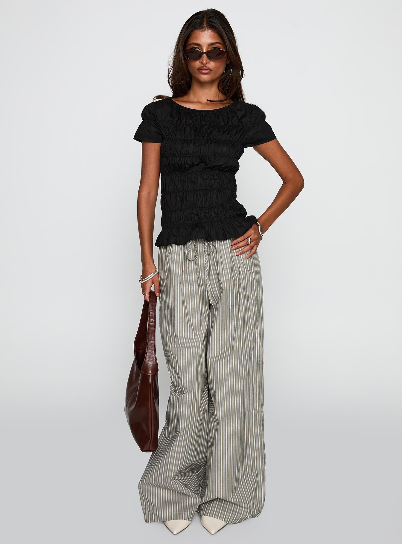 Spoiler Alert Ruched Top Black、mySite、solidvoid