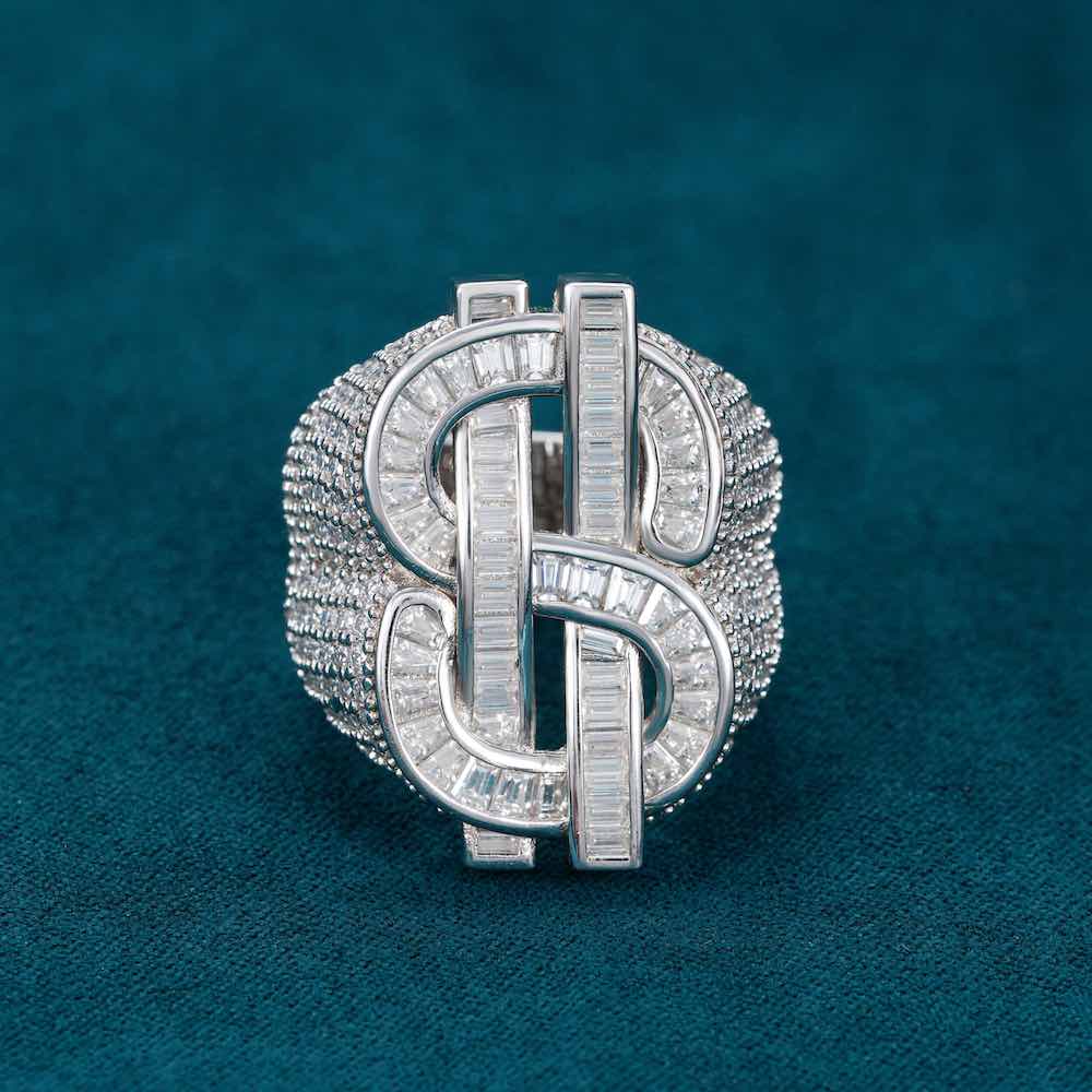 Dollar Sign Moissanite Baguette Ring 14k Gold、mySite、hinf8tx79