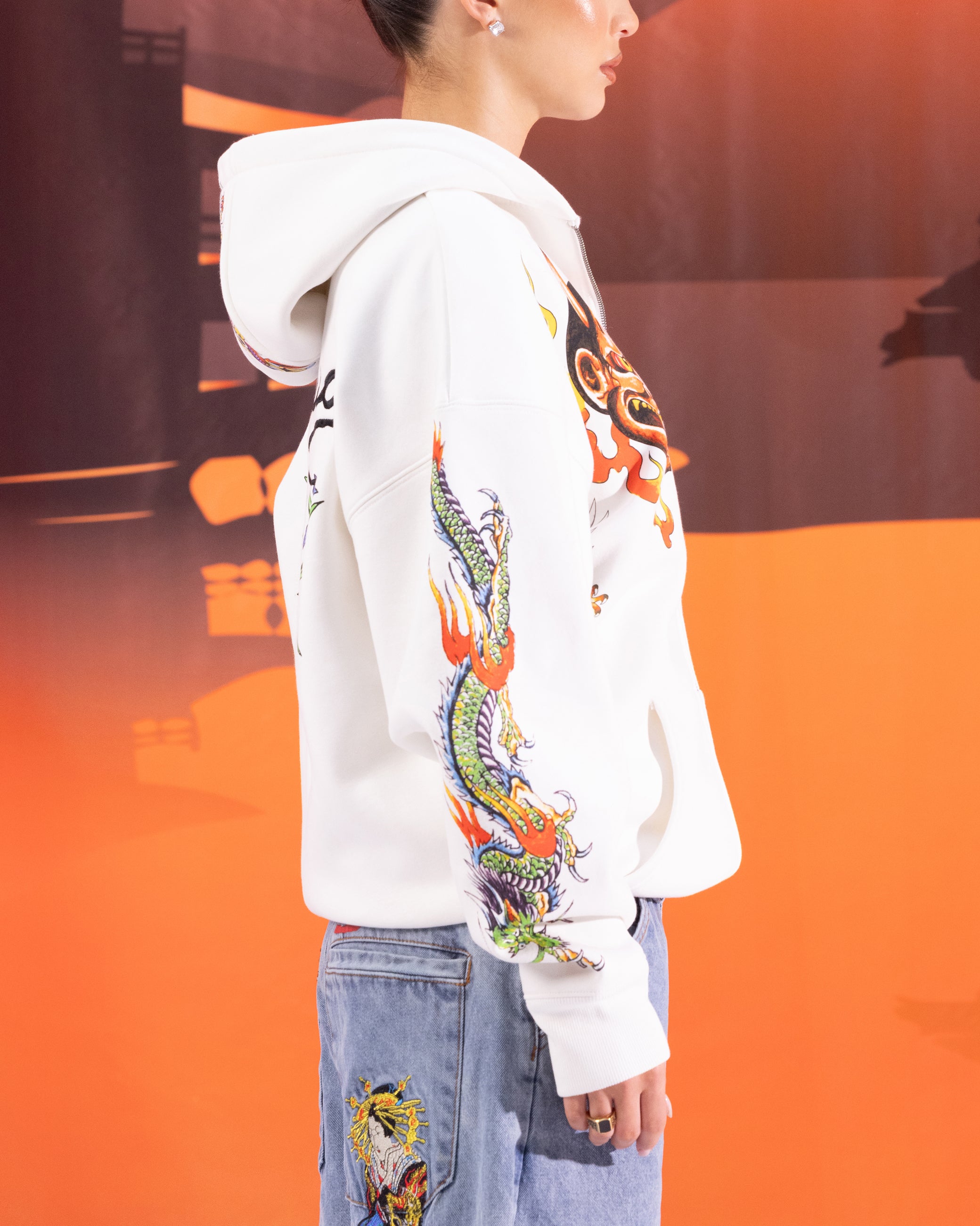 Ed Hardy Floral Zip Hoodie Off White、mySite、zt4zffjzw
