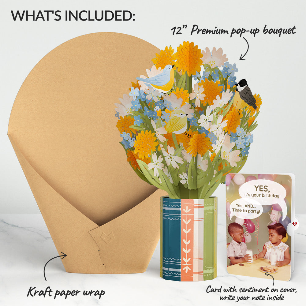 Spring Joy Birthday Bouquet and Time to Party Sentiment Set、mySite、solidvoid