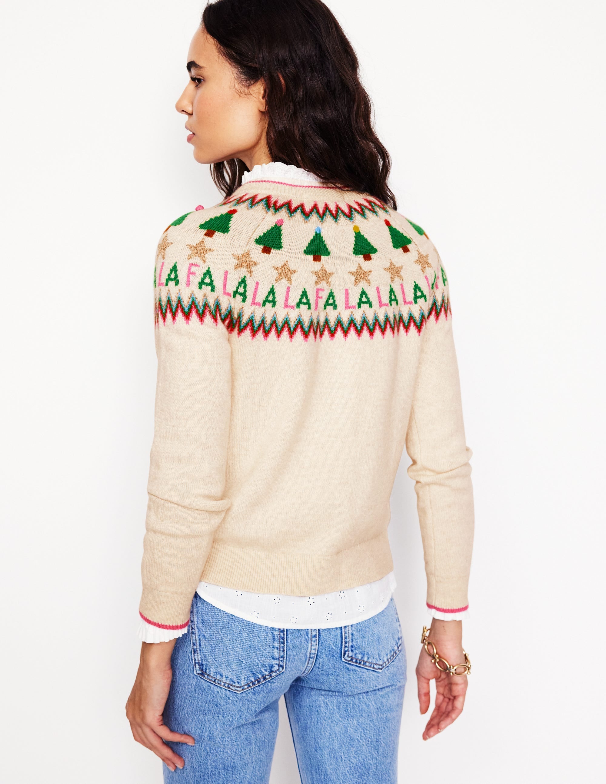  Edie Fair Isle Cardigan-Ecru Marl, Fa La La、mySite、ashleygrahame