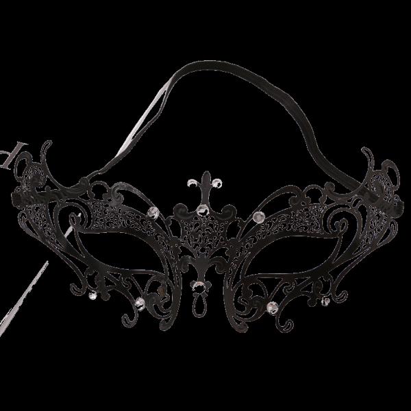 Come Closer Exquisite Black Venetian Mask | Metal | Lightweight | Bendable、mySite、bottomscart