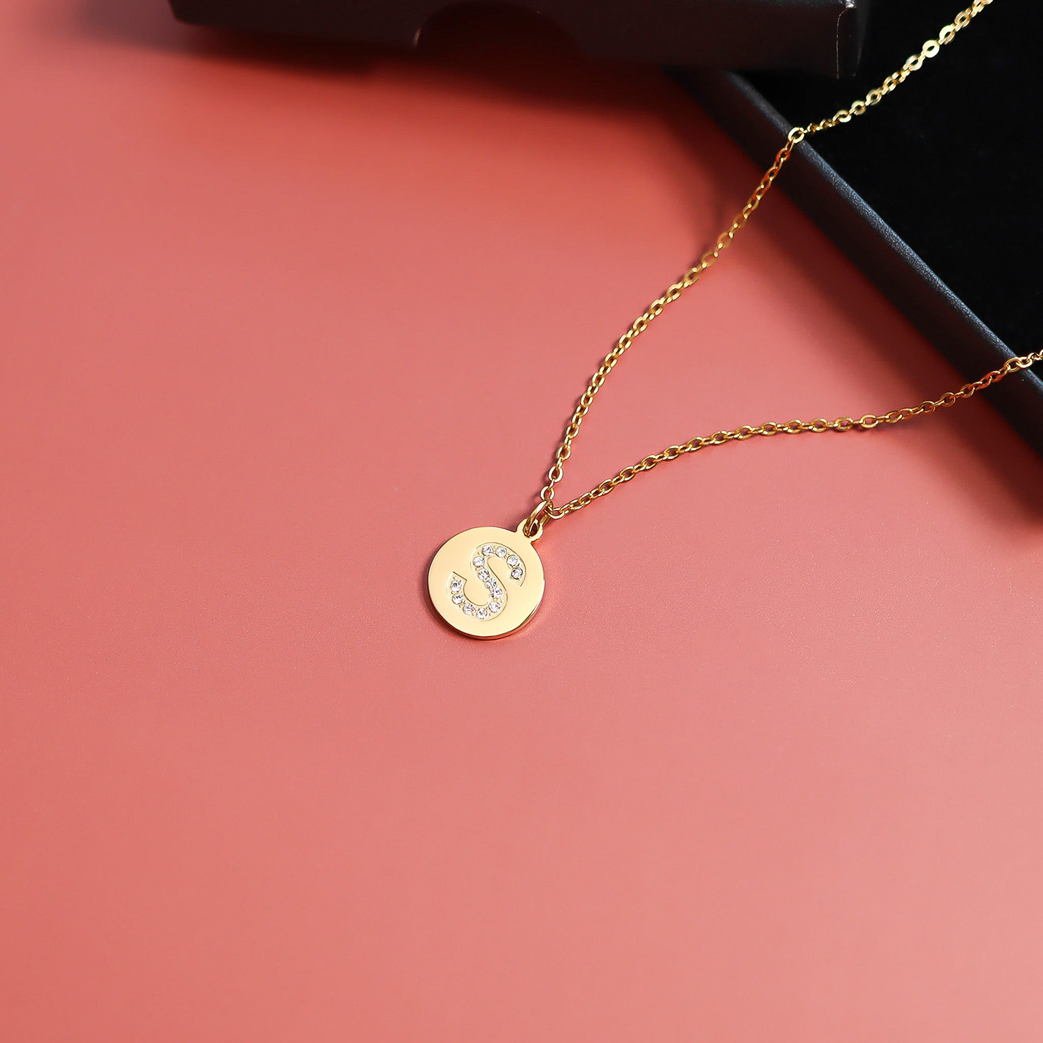 18K Gold PVD Stainless Steel Initial Pendant Necklace / SBB0283、mySite、dreamappss