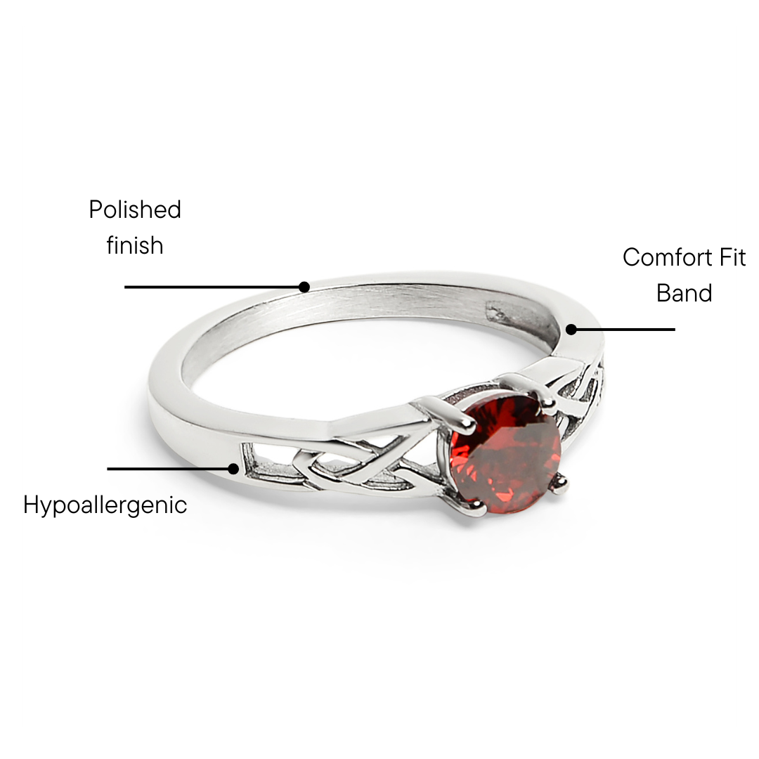 Stainless Steel CZ Stone Celtic Birthstone Ring / ZRJ4139、mySite、dreamappss