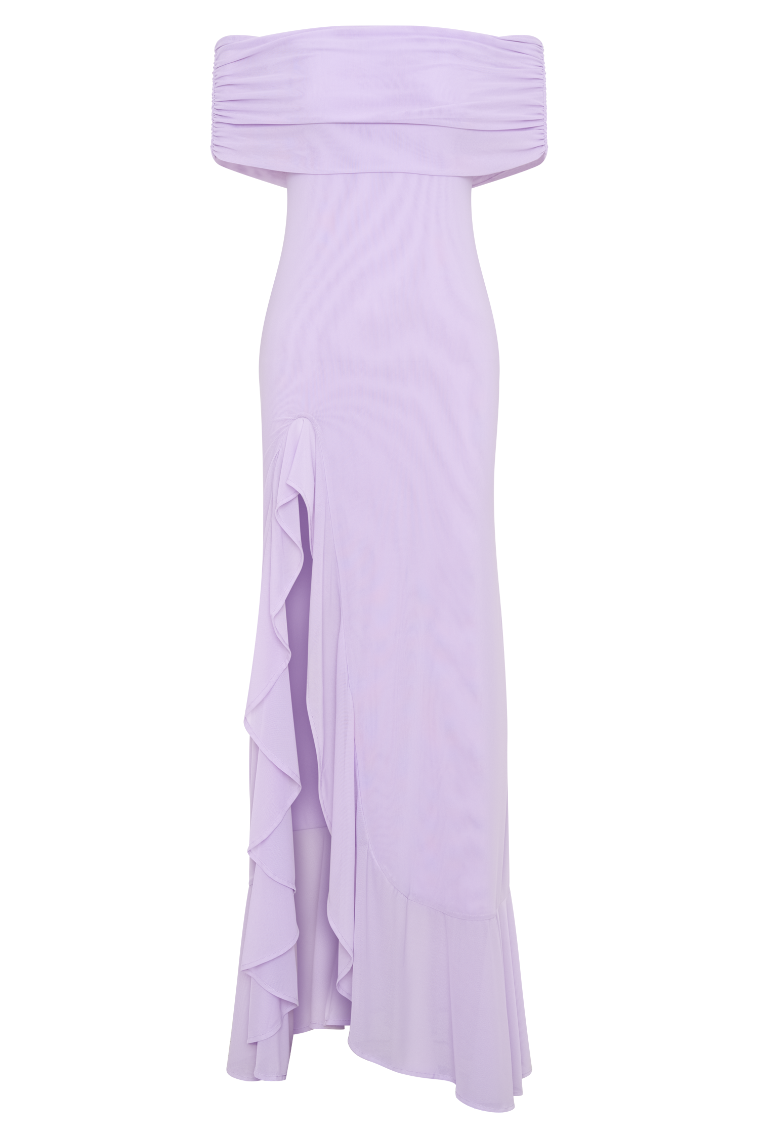 Audrey Off Shoulder Mesh Maxi Dress - Lilac、mySite、solidvoid