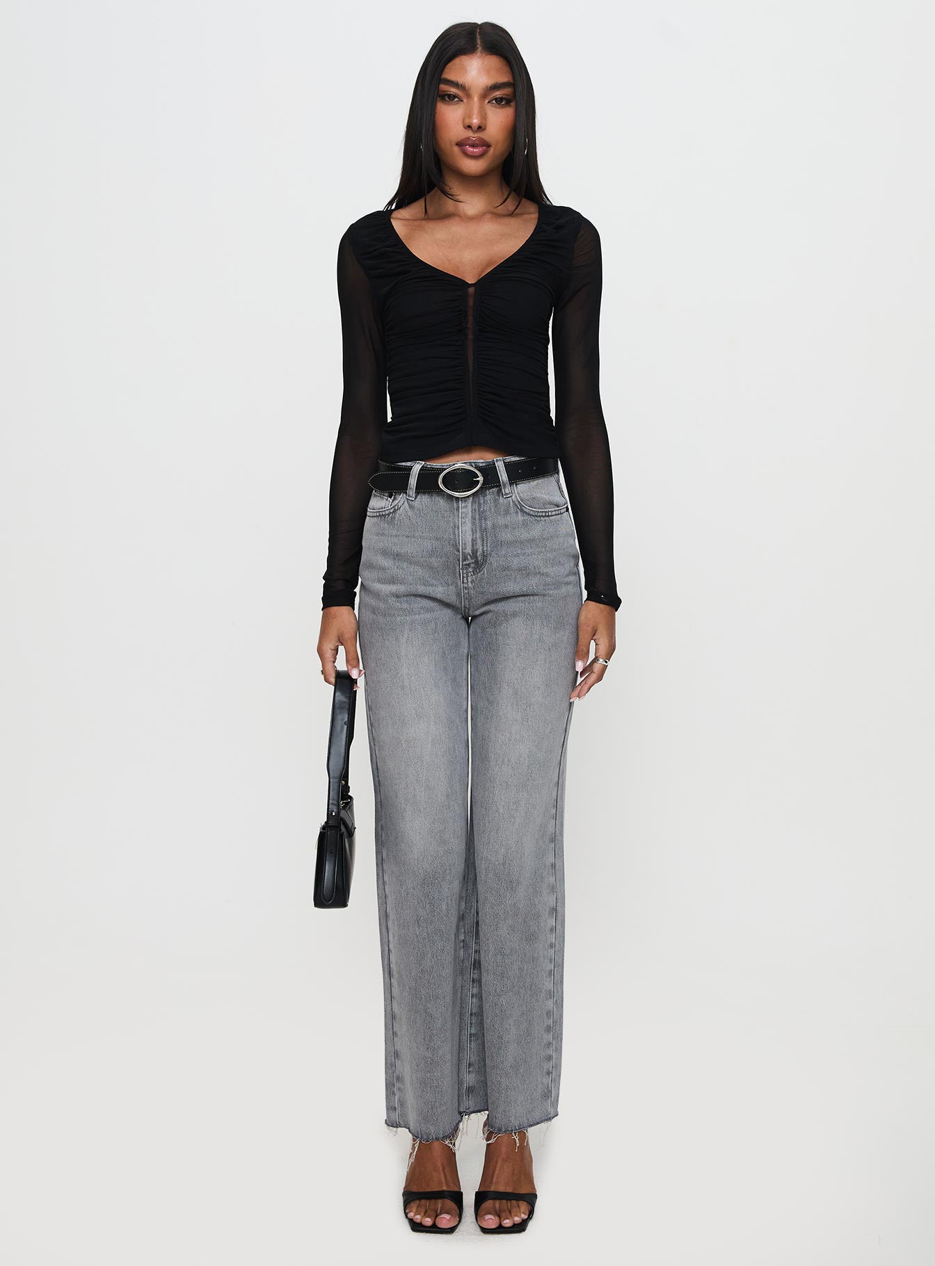 Tenzin Ruched Top Black、mySite、solidvoid