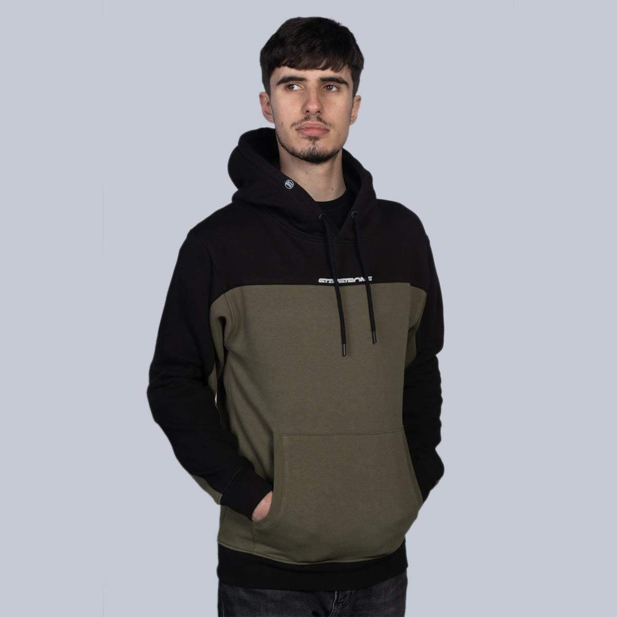  Stay Strong Cut Off Hoodie - Black/Olive、mySite、merchandisen