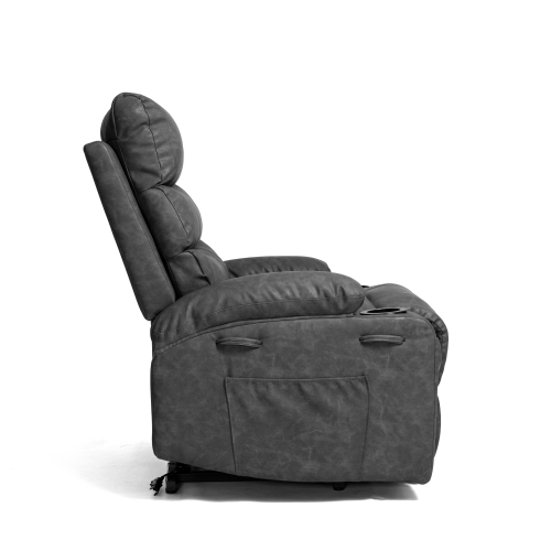 21"seat width,large size Electric Power Lift Recliner Chair Sofa for Elderly, 8 point vibration Massage and lumber heat, Remote Control, Side Pockets and Cup Holders, cozy fabric, overstuffed arm pu、、casual