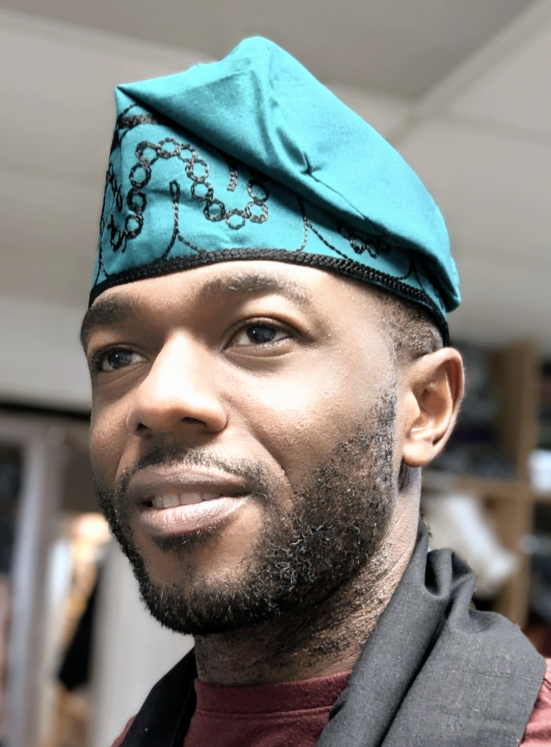 Dupsie's Zula Emerald Green Adebo Kufi Fila Hat with Unique Black Embroidery DPGB100H、mySite、solidvoid