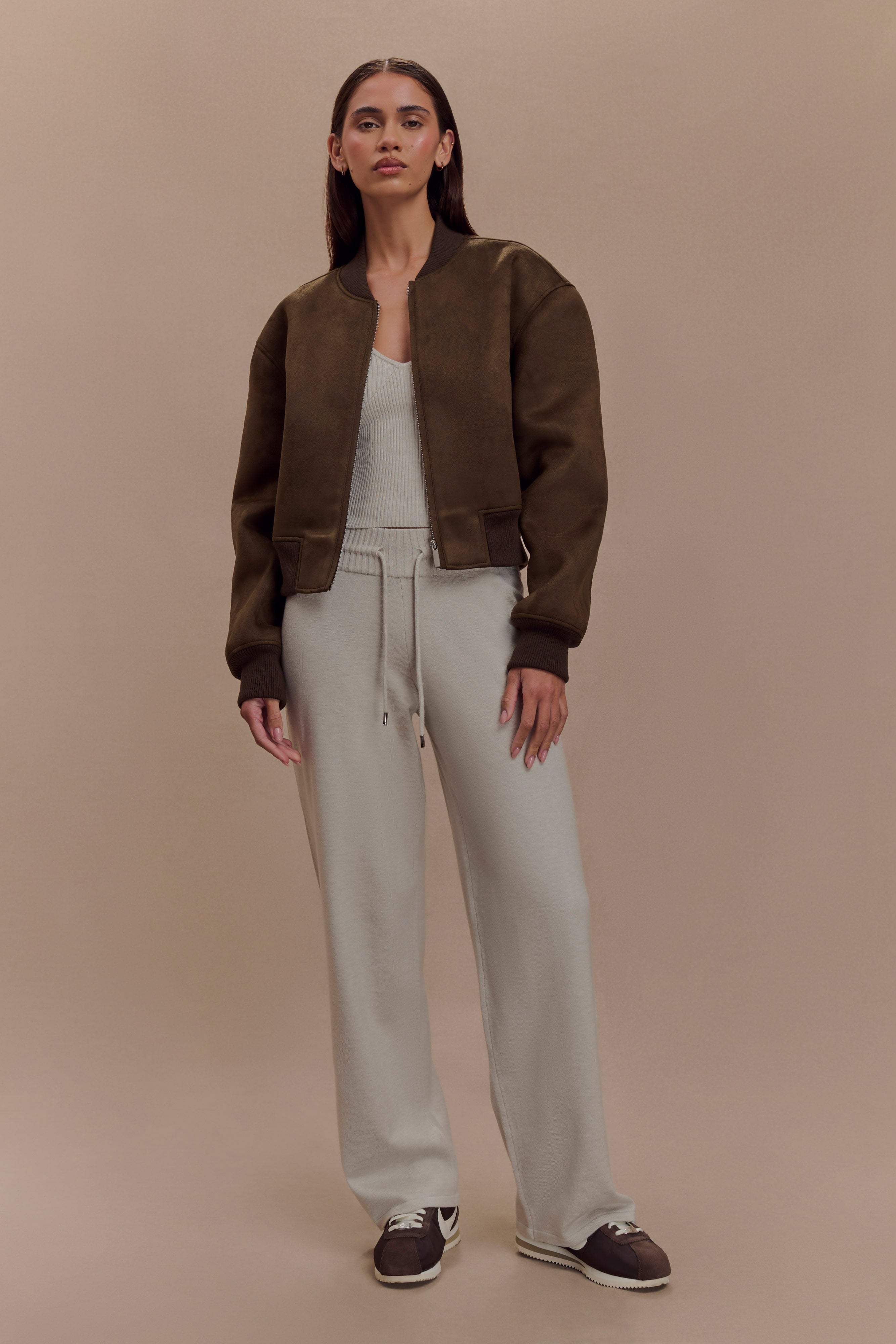 Rudy Suede Bomber Jacket - Chocolate、mySite、solidvoid