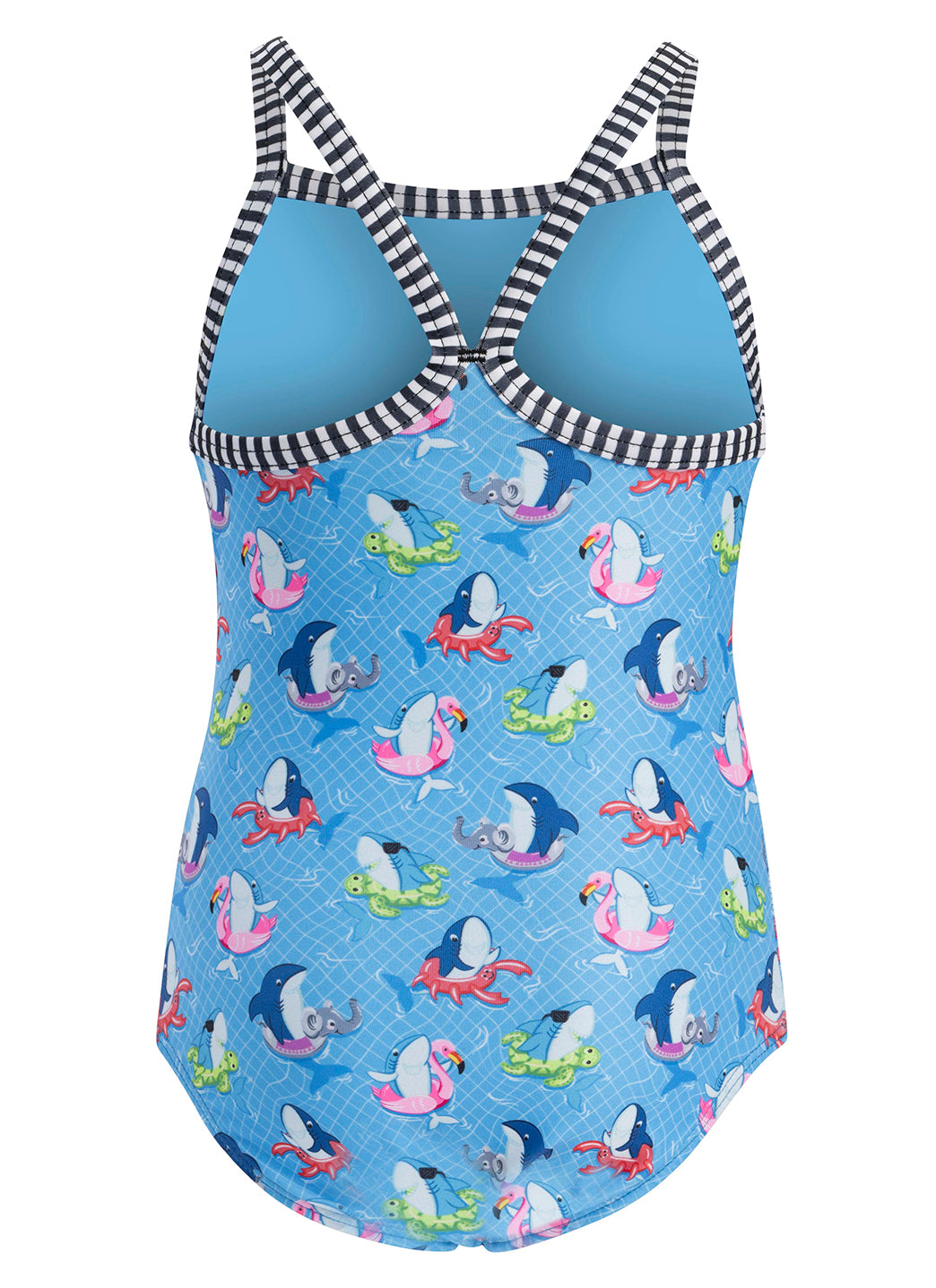 Dolfin Girls' Fin Floats Print One Piece Swimsuit (Toddler, Little Kid)、mySite、noshort