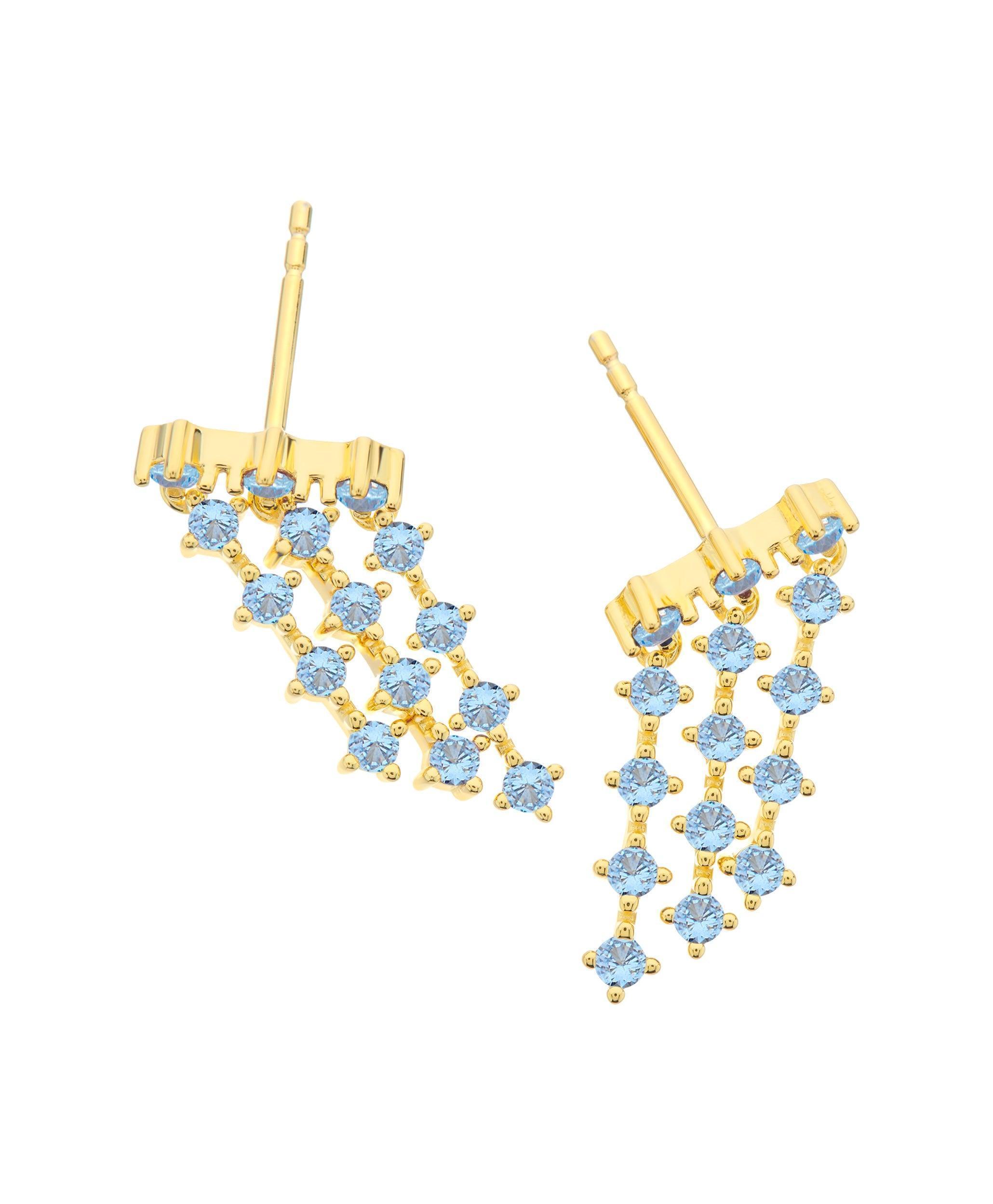 Mila Earrings Blue 18ct Gold Plated、mySite、botmansion