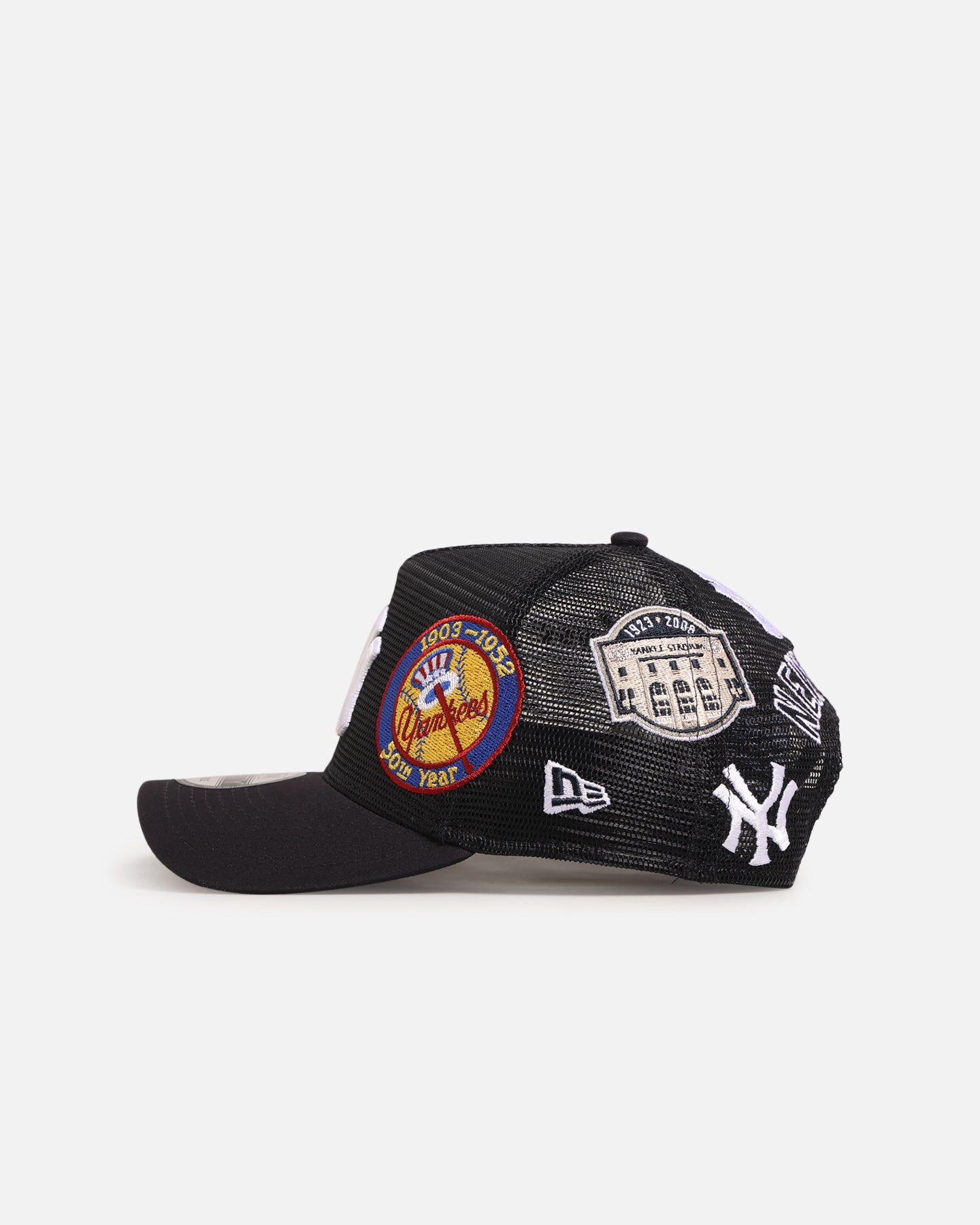 New Era New York Yankees 'Mesh Crown All Over Logos' 9FORTY A-Frame Snapback Official Team Colour、mySite、zt4zffjzw
