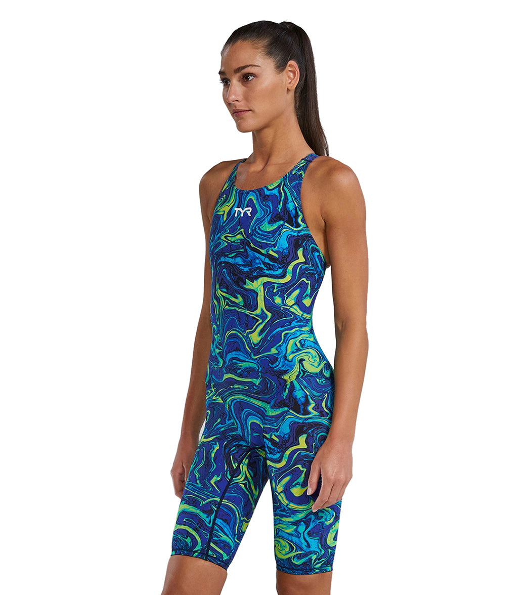TYR Women's Hyperblitz Thresher Open Back Tech Suit Swimsuit、mySite、noshort