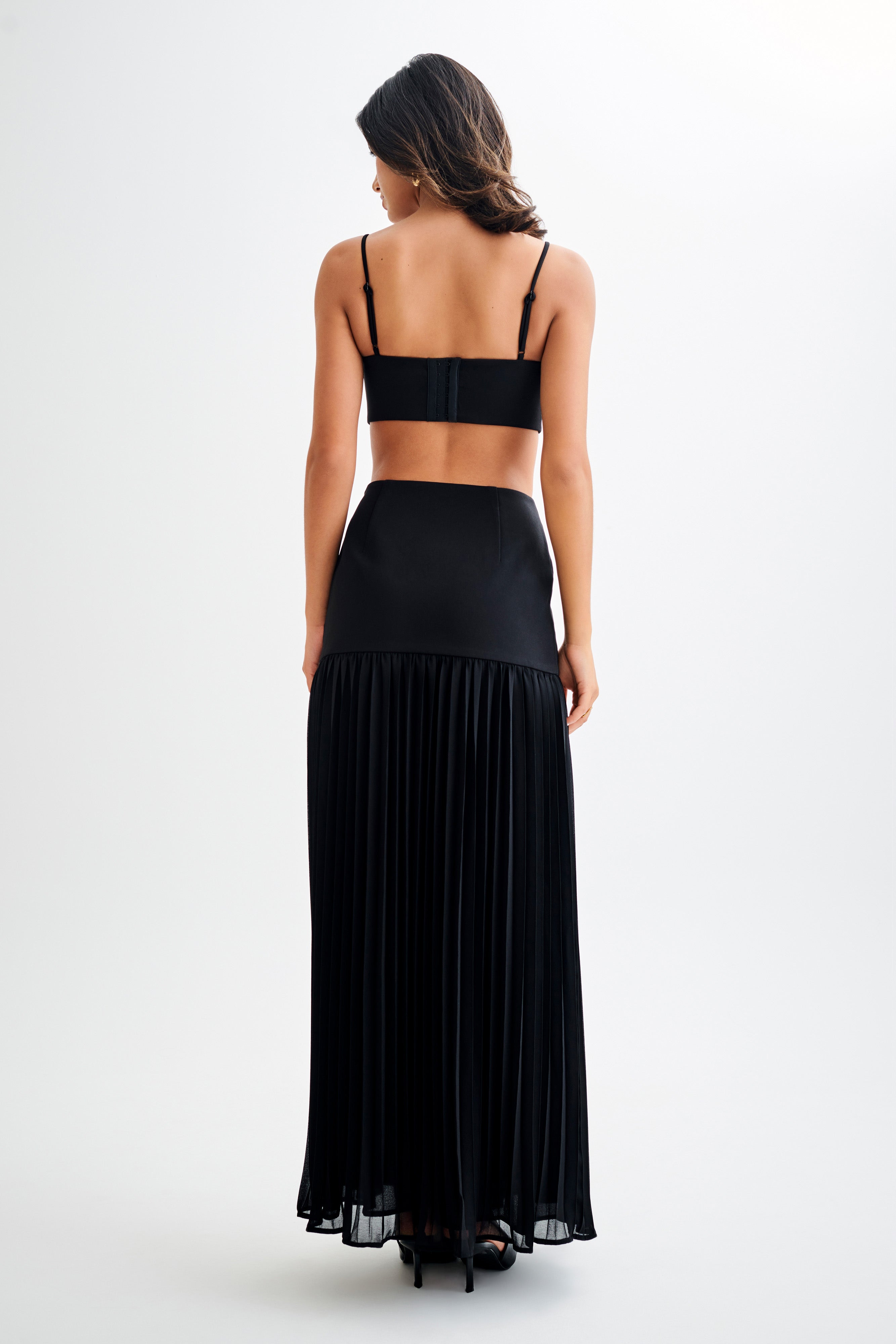 Jillian Pleated Maxi Skirt - Black、mySite、solidvoid