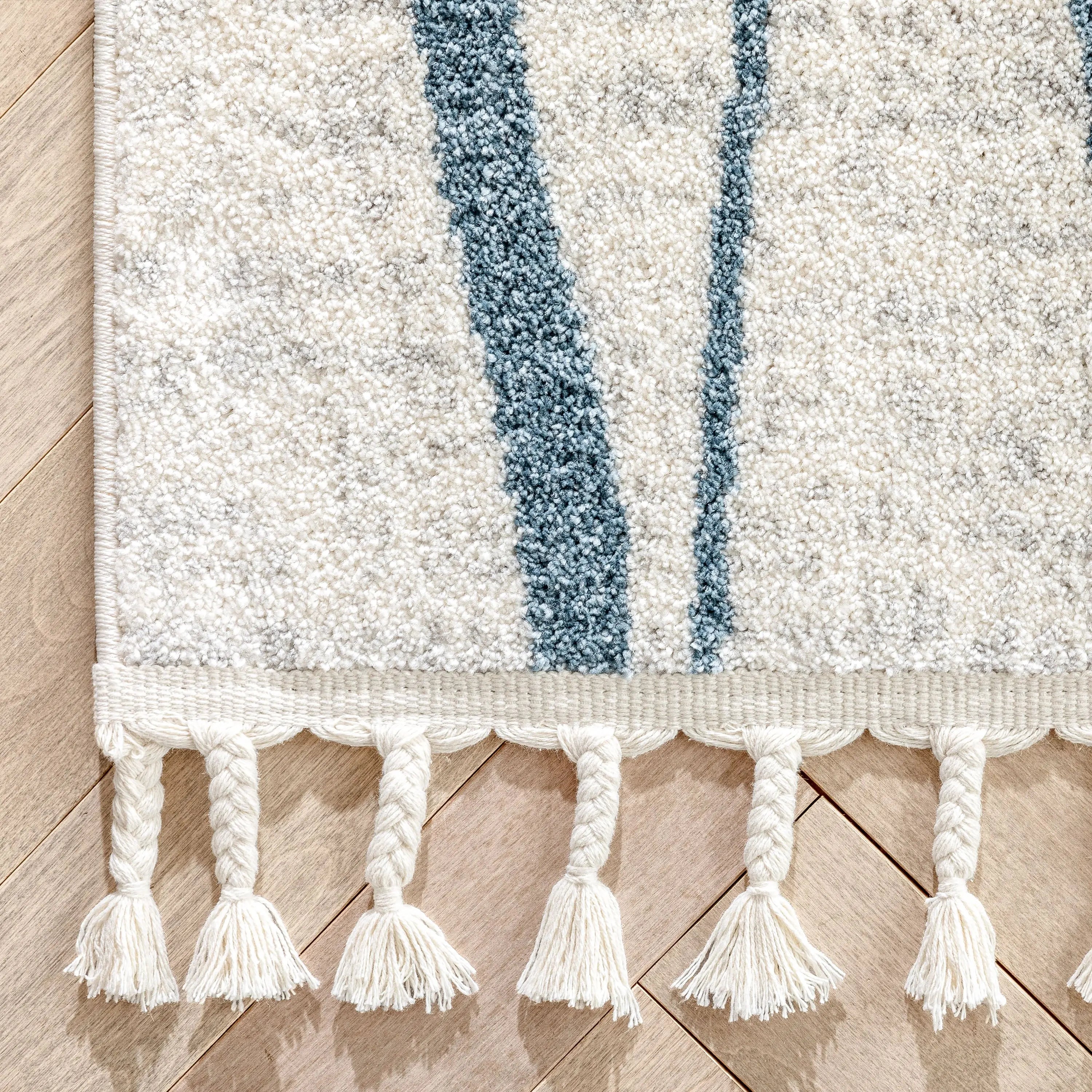 Crisscross Nordic Geometric Pattern Blue Ivory Rug、mySite、gigharbornorthrealestate