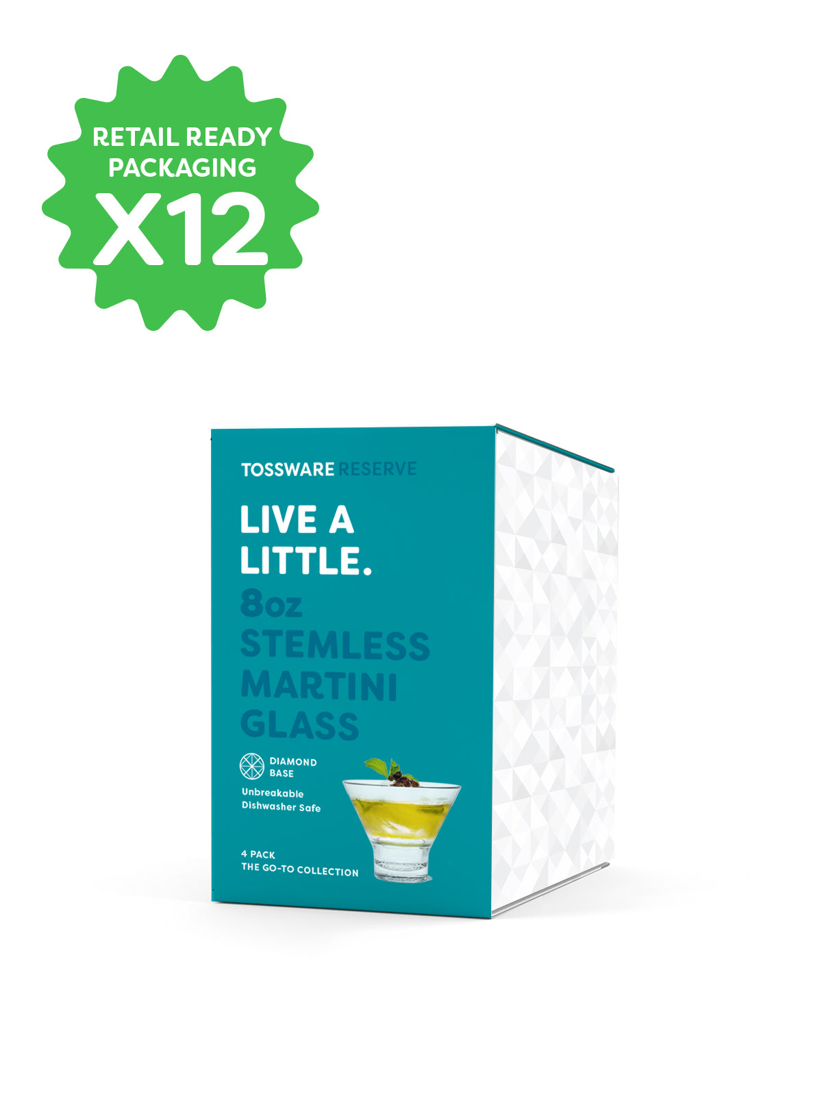 RESERVE 8oz Stemless Martini Tritan Copolyester Glass - Bulk、mySite、camillekostekn
