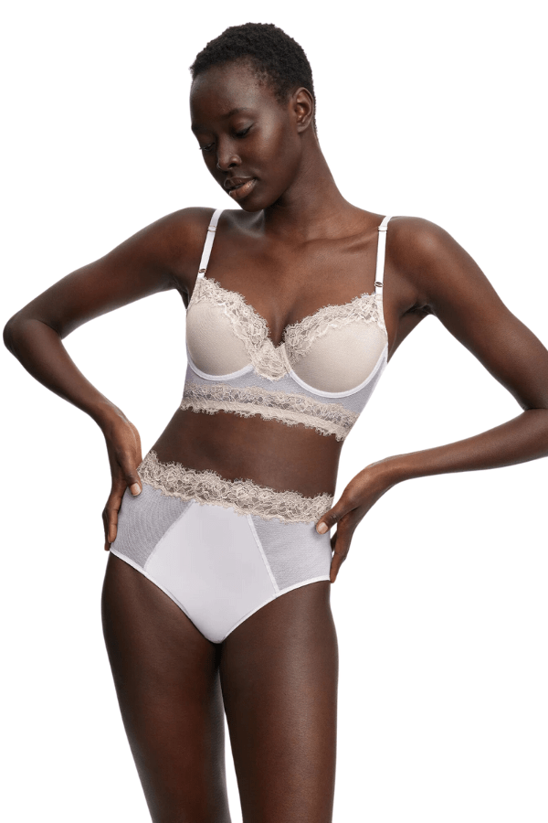 Entice Longline Lace Bra - White、mySite、bengalsvssteelers