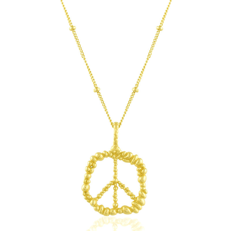 Peace Charm Necklace | 14K Gold Plated、mySite、camillekostekn