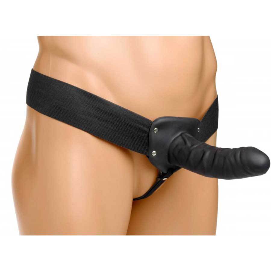 Black Penis Extension Sleeve 6 Inch Erection Assist Hollow Strap On、mySite、bottomscart