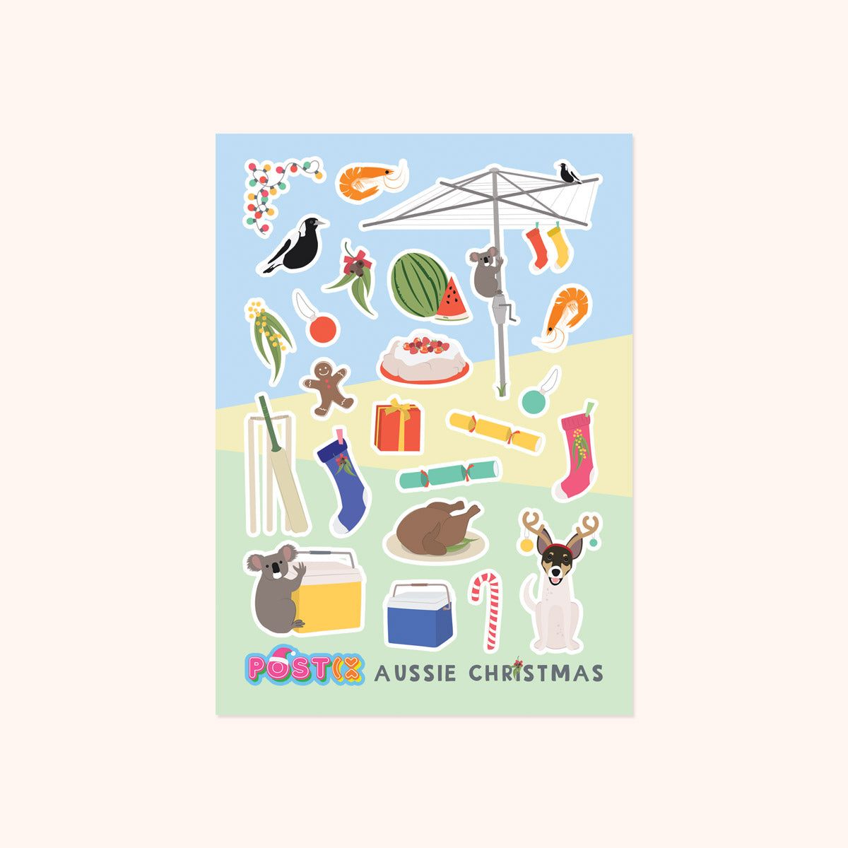  Aussie Christmas Day A6 Sticker Sheet、mySite、ghnorth