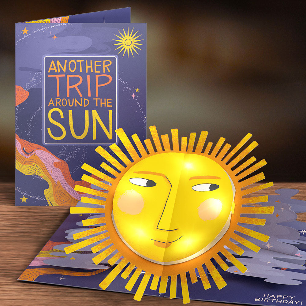 Another Trip Around the Sun Birthday Light-Up Pop-Up Card、mySite、solidvoid