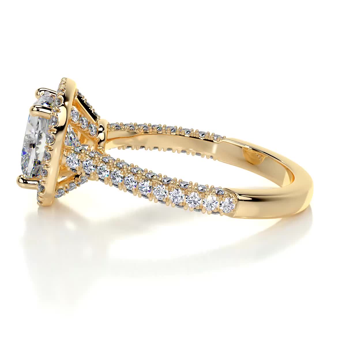 Annabelle Moissanite & Diamond Ring -18K Yellow Gold、mySite、hinf8tx79