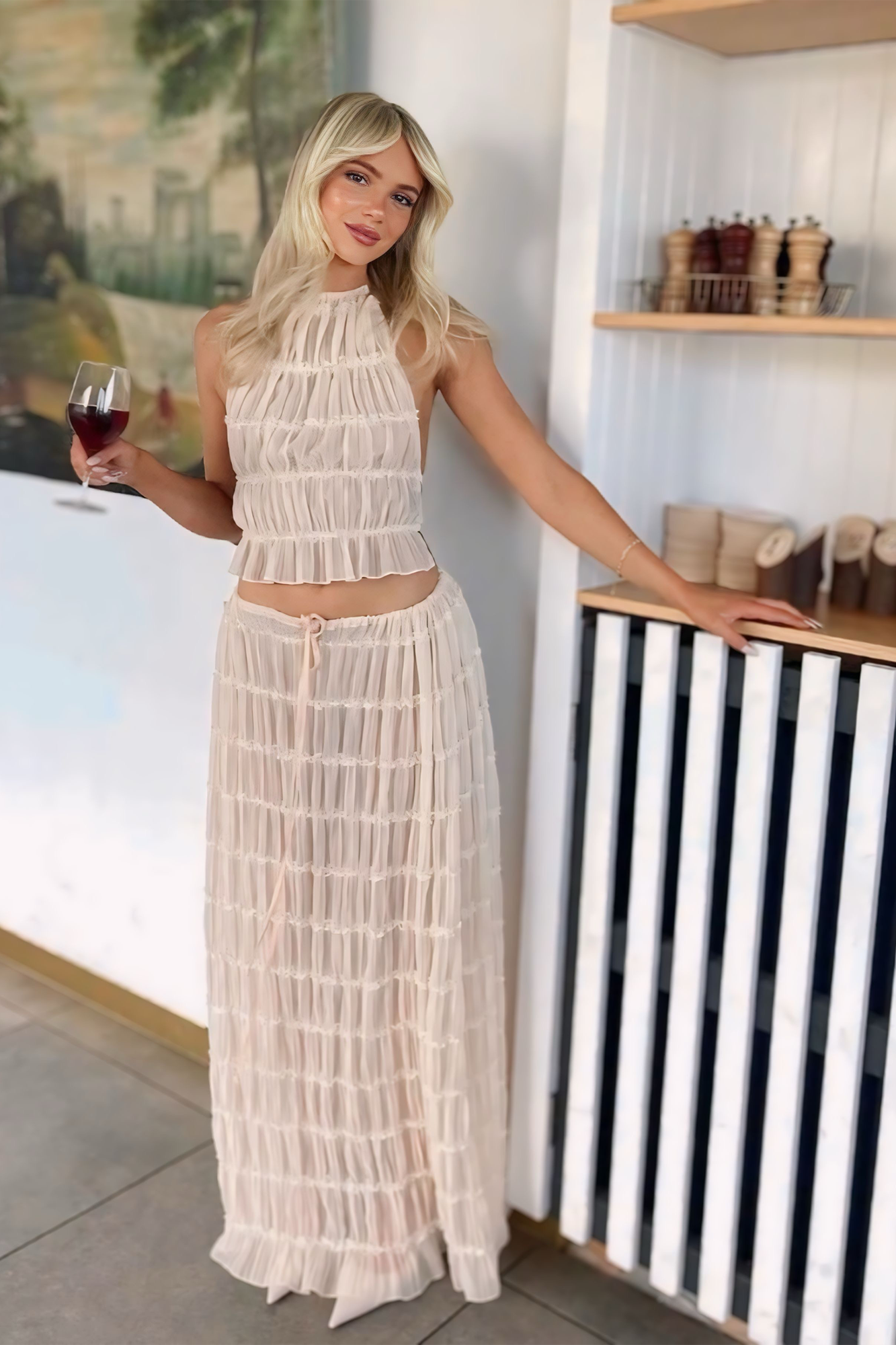 White Co-ord Maxi Skirt Set、mySite、bengalsvssteelers