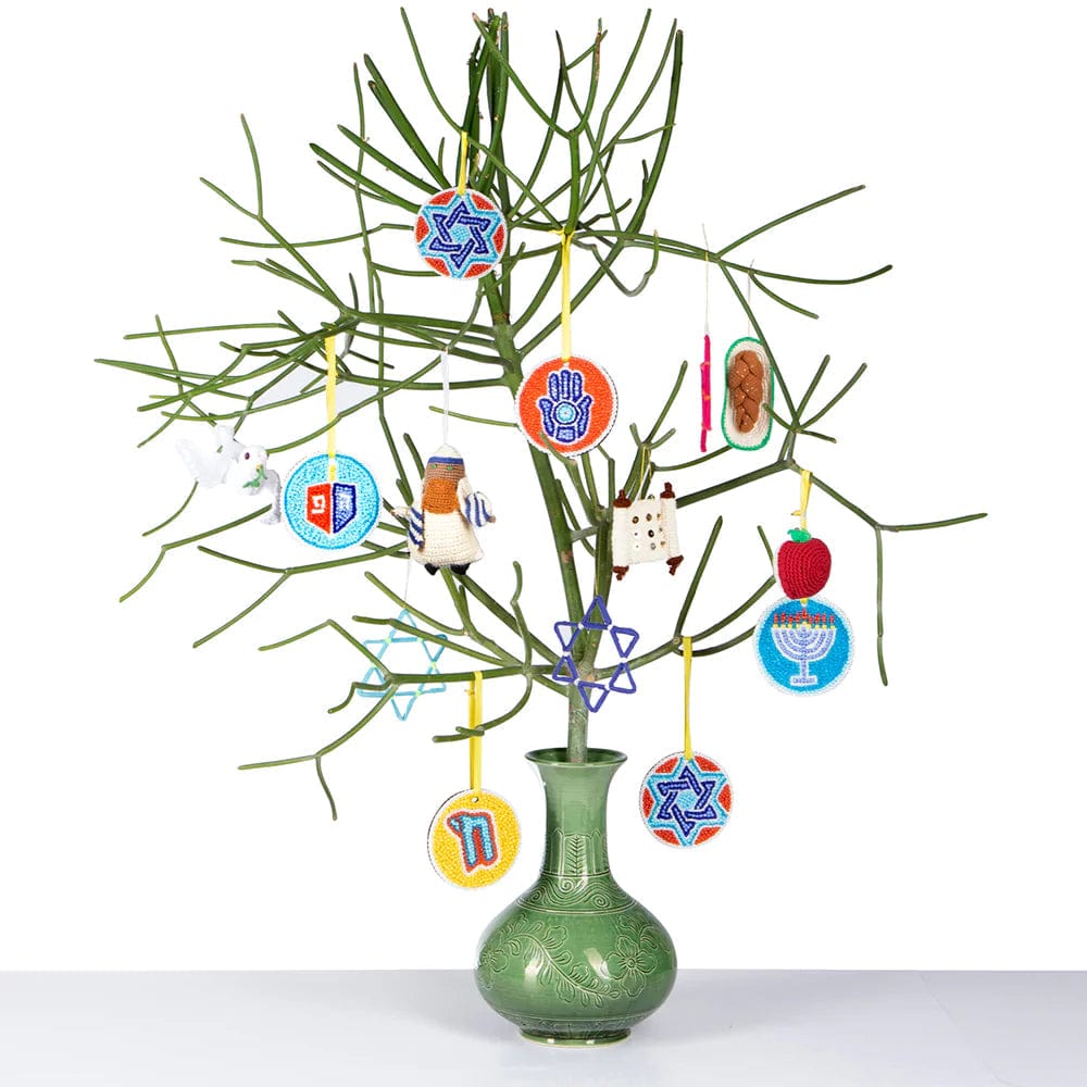 Tchotchkes Hanging Magen David Crochet Ornament by Chai Modern - Dark Blue、mySite、topwebapps