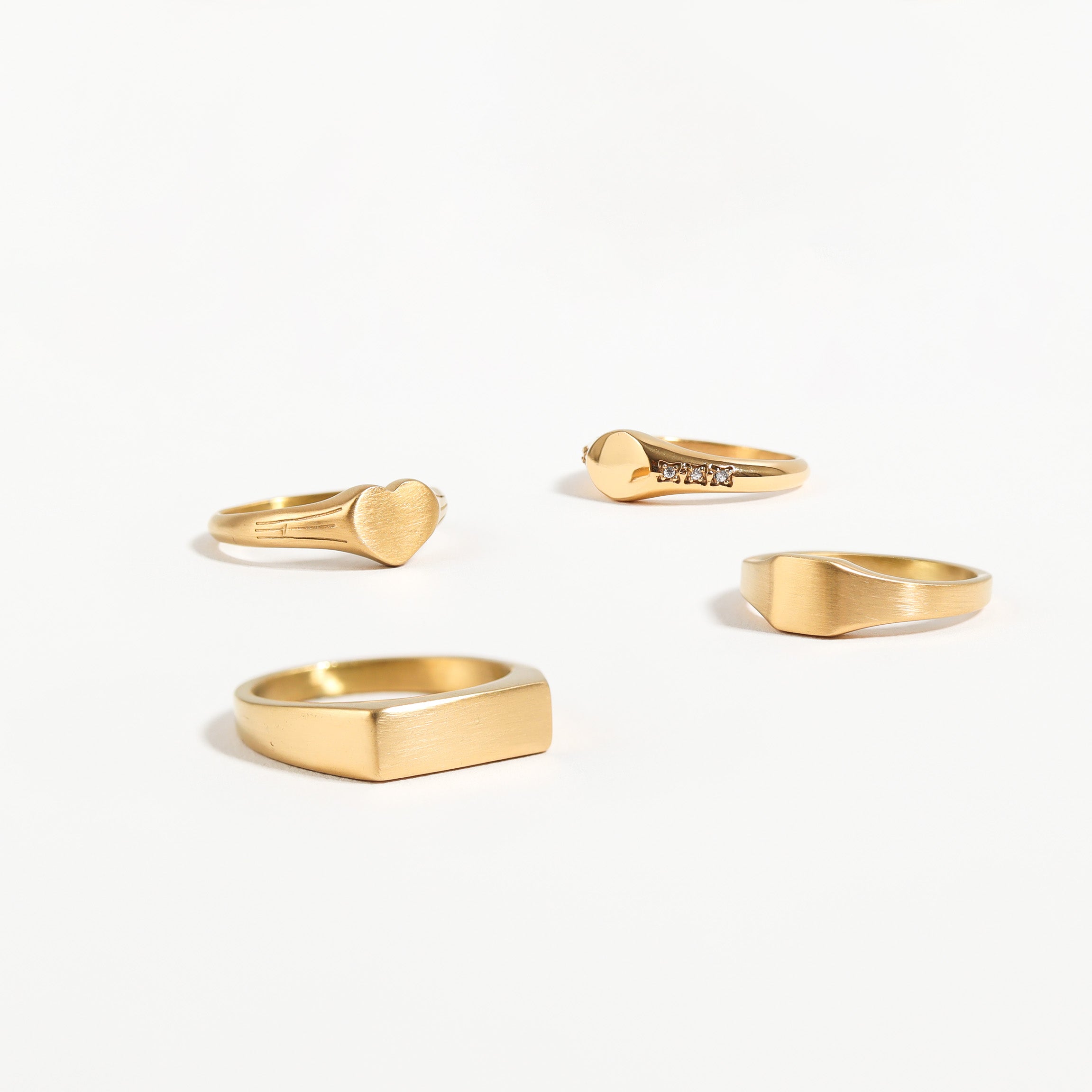 18K Gold PVD Stainless Steel Blank Engravable Square Signet Ring / ESR0001、mySite、dreamappss