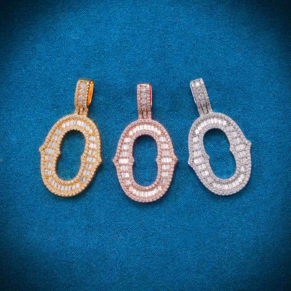 Moissanite Baguette Letter O Pendant、mySite、hinf8tx79