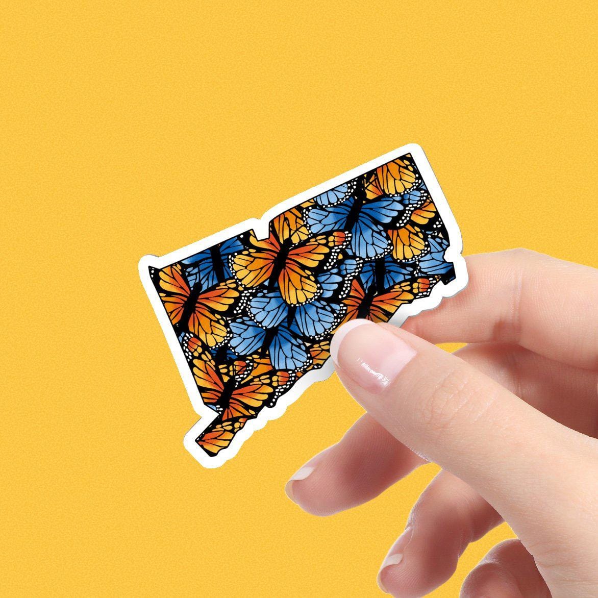  Connecticut Butterfly Pattern Sticker、mySite、elrpsem3k