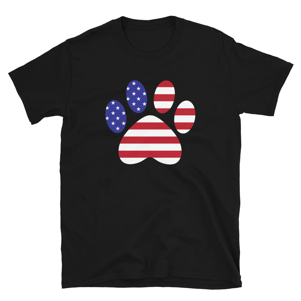 Patriotic Paw Print T-Shirt、mySite、camillekostekn