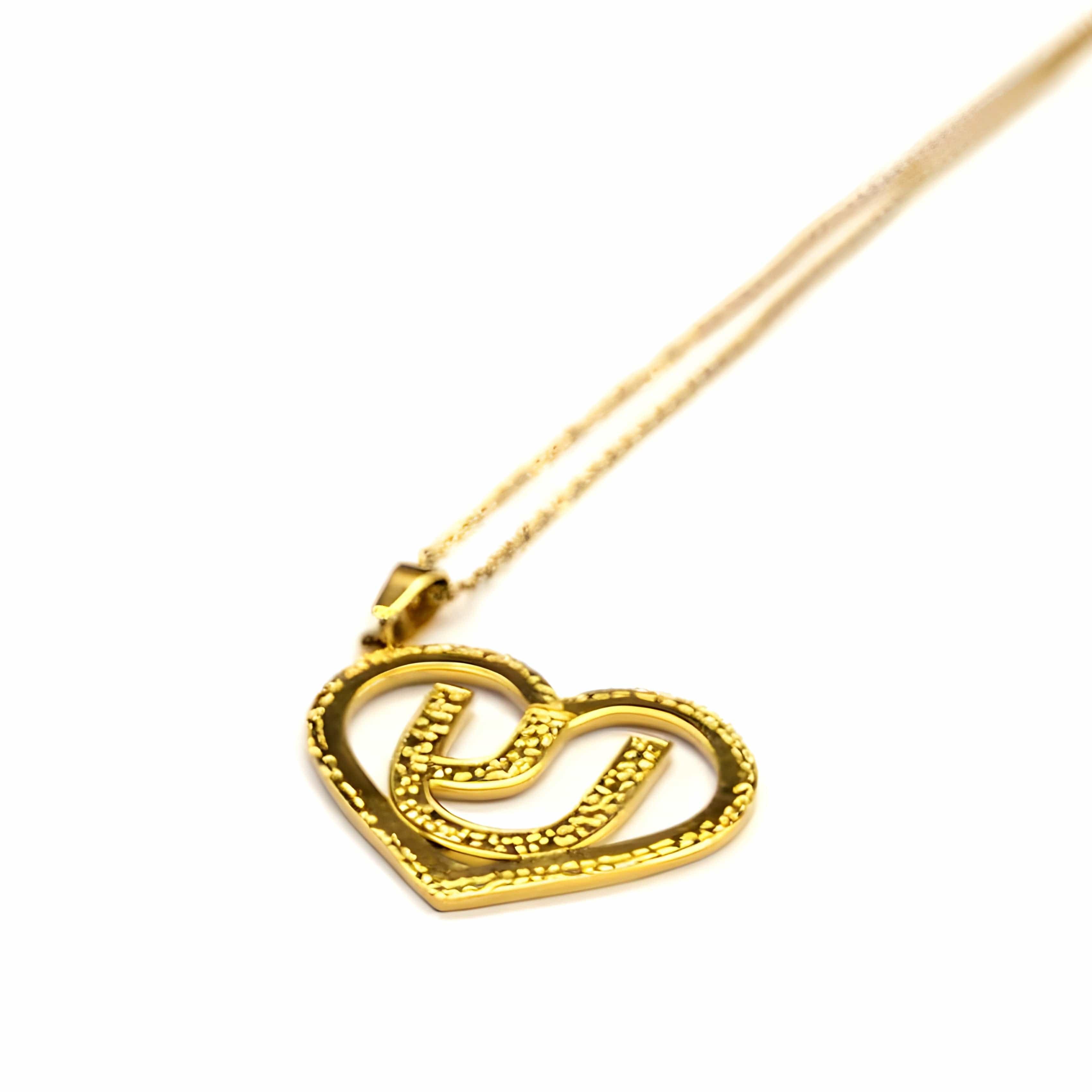 Gold-Plated Heart Initial Necklace、mySite、topwebapps