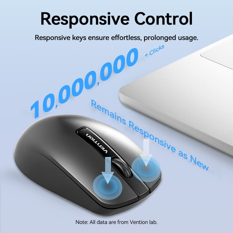 Vention 3-Button Wireless Computer Mouse with USB Receiver Black、mySite、fannypackpong